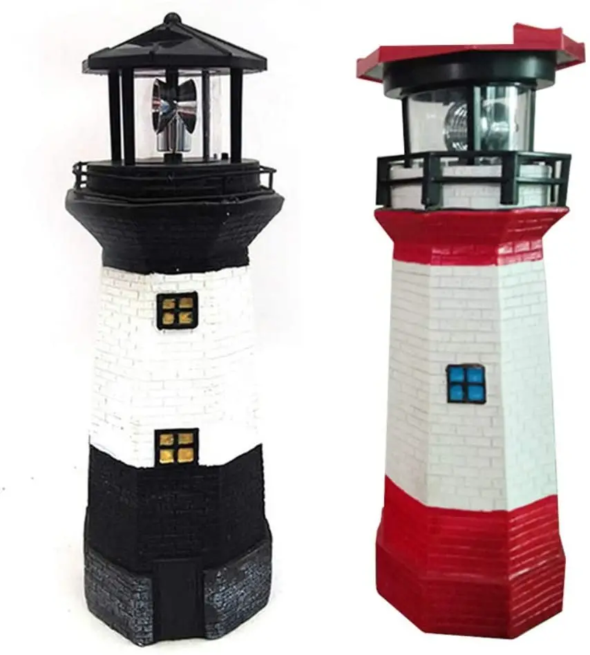 LED Solar Powered Lighthouse with rotating light