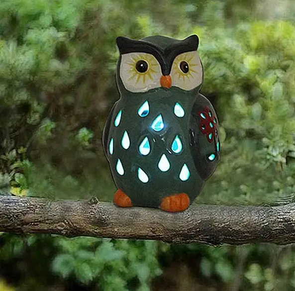 Solar Powered Owl LED Garden Light