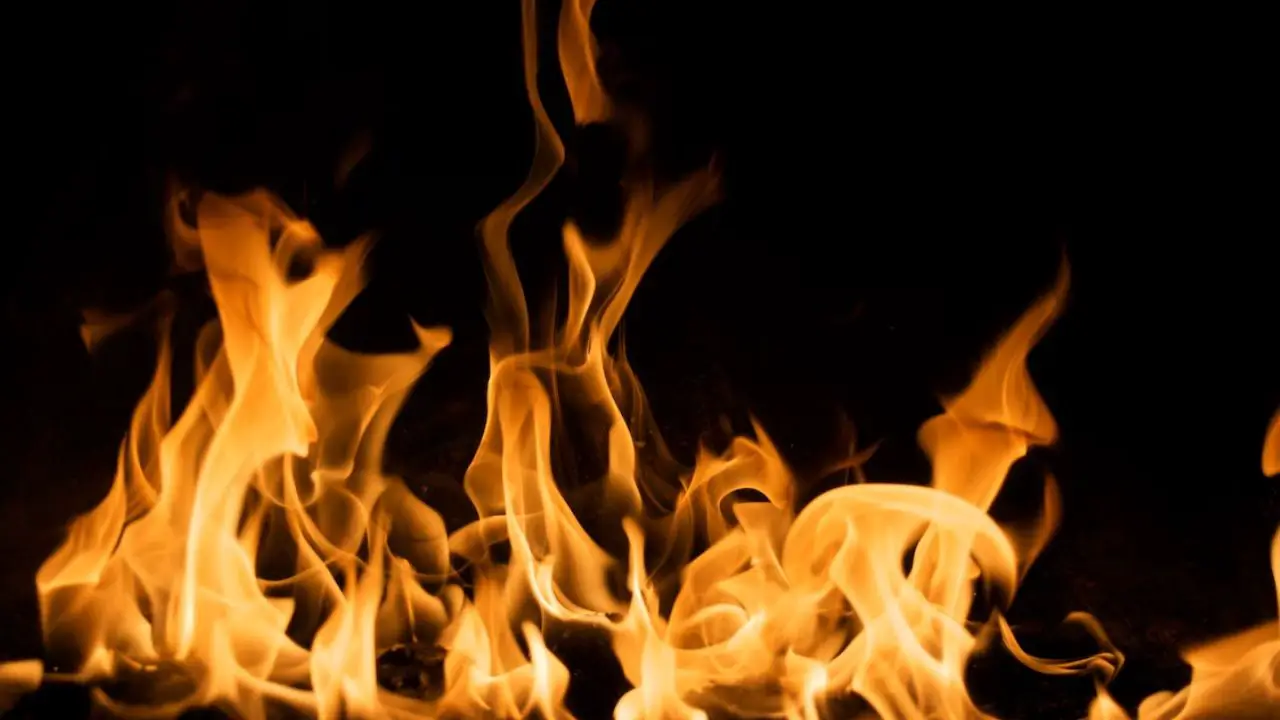 Photo of flames on a black background